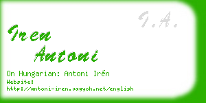 iren antoni business card